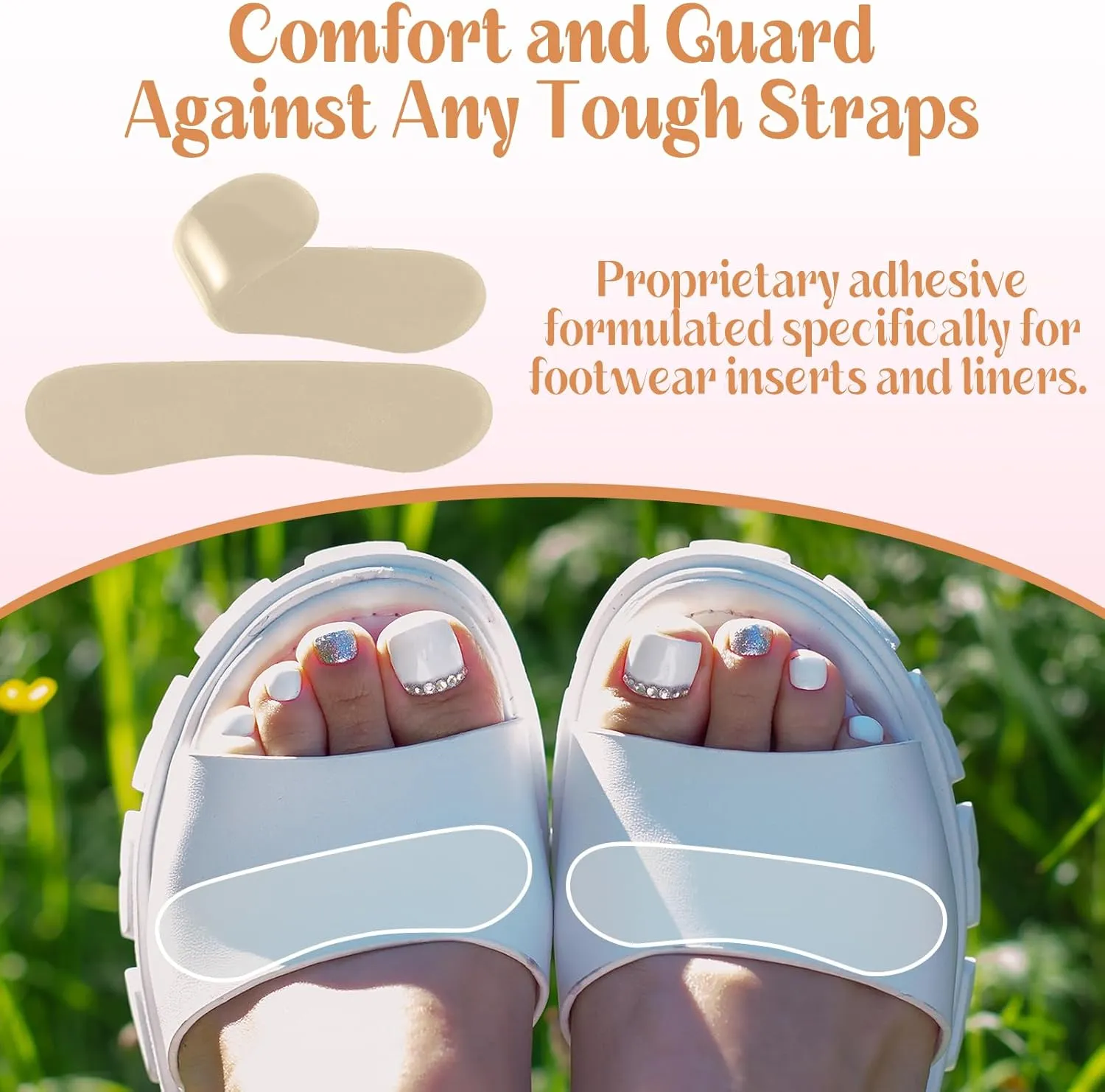 6 Pair Sandal Shoe Strap Extender Heel Sandal Strap Cushion Strips Heel Grips Liner Insert for Shoes Too Big Preventing Slipping, Rubbing, Non-Slip(Beige)