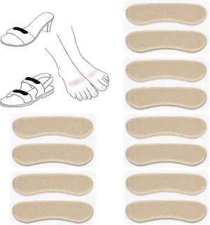 6 Pair Sandal Shoe Strap Extender Heel Sandal Strap Cushion Strips Heel Grips Liner Insert for Shoes Too Big Preventing Slipping, Rubbing, Non-Slip(Beige)