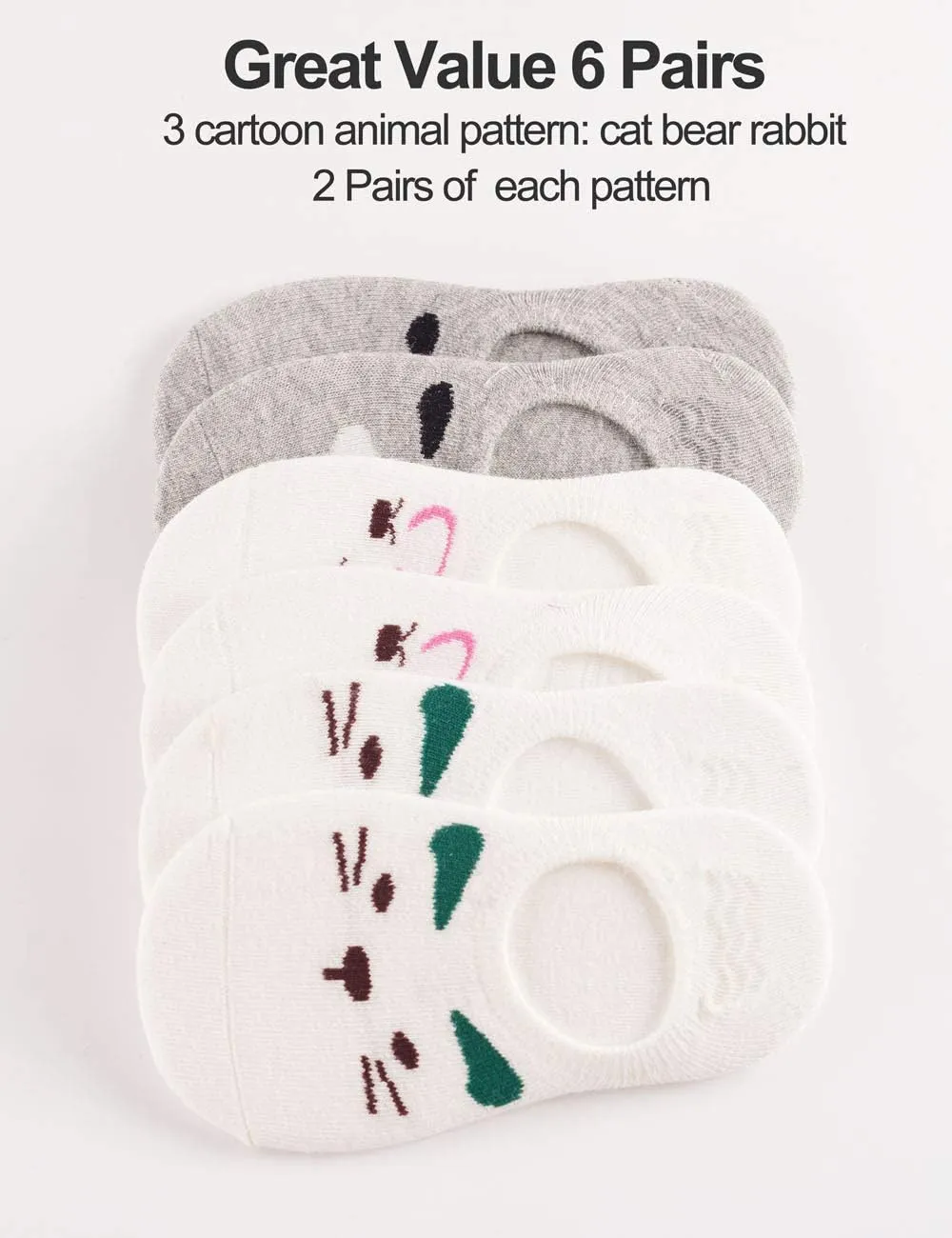 6 Pairs Baby Toddler Kids Cute Fashion Cotton No Show Socks for Boys and Girls
