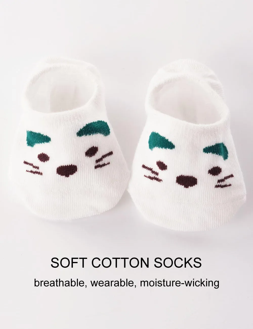 6 Pairs Baby Toddler Kids Cute Fashion Cotton No Show Socks for Boys and Girls