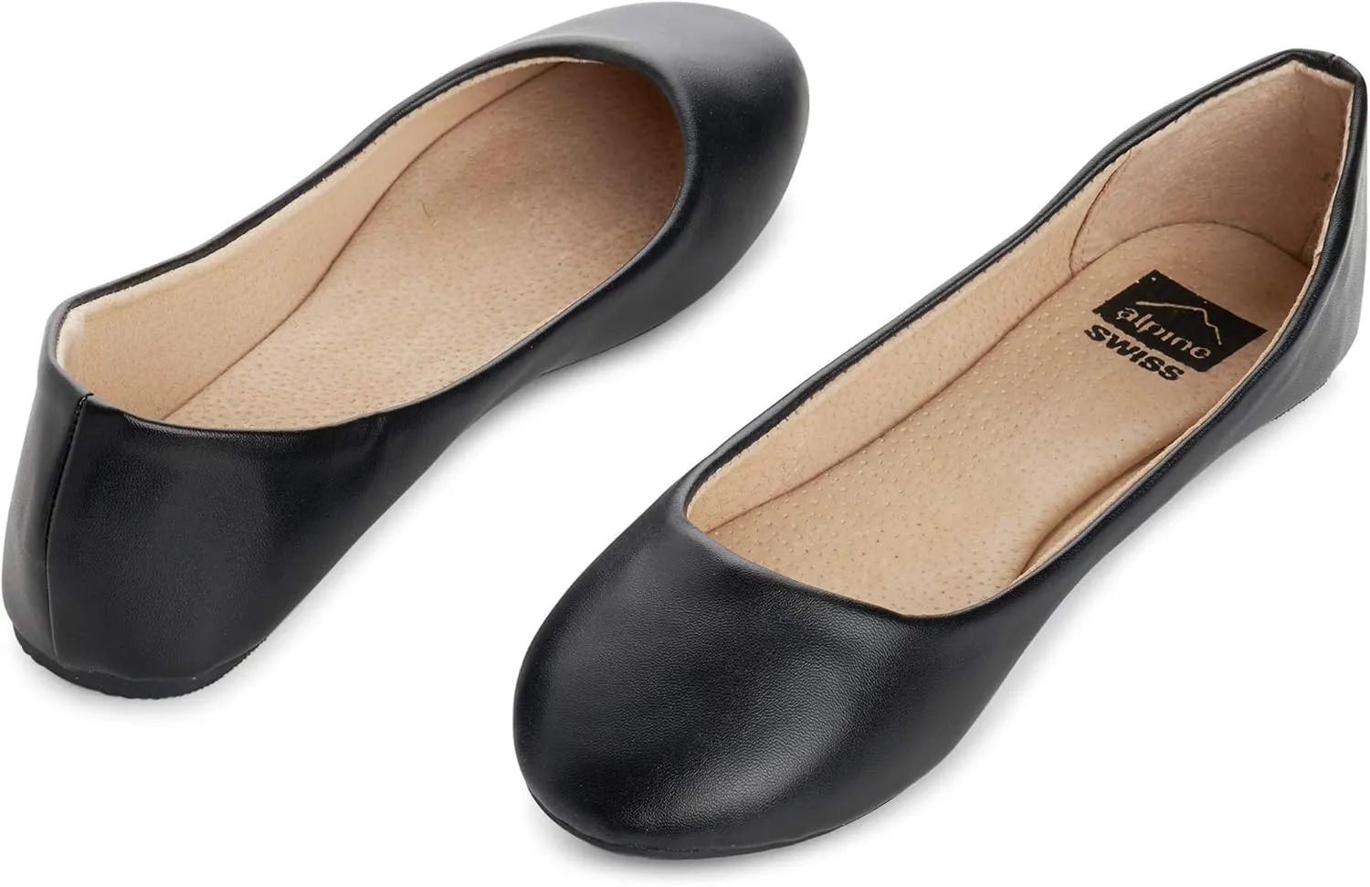 Alpine Swiss Womens Pierina Round Toe Ballet Flats