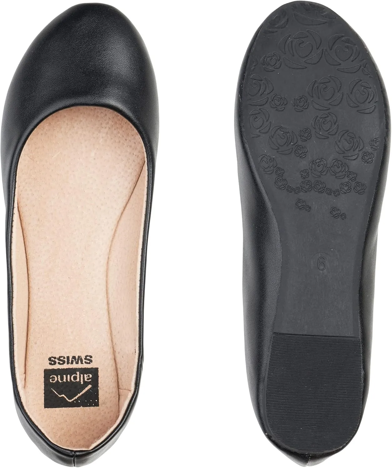 Alpine Swiss Womens Pierina Round Toe Ballet Flats