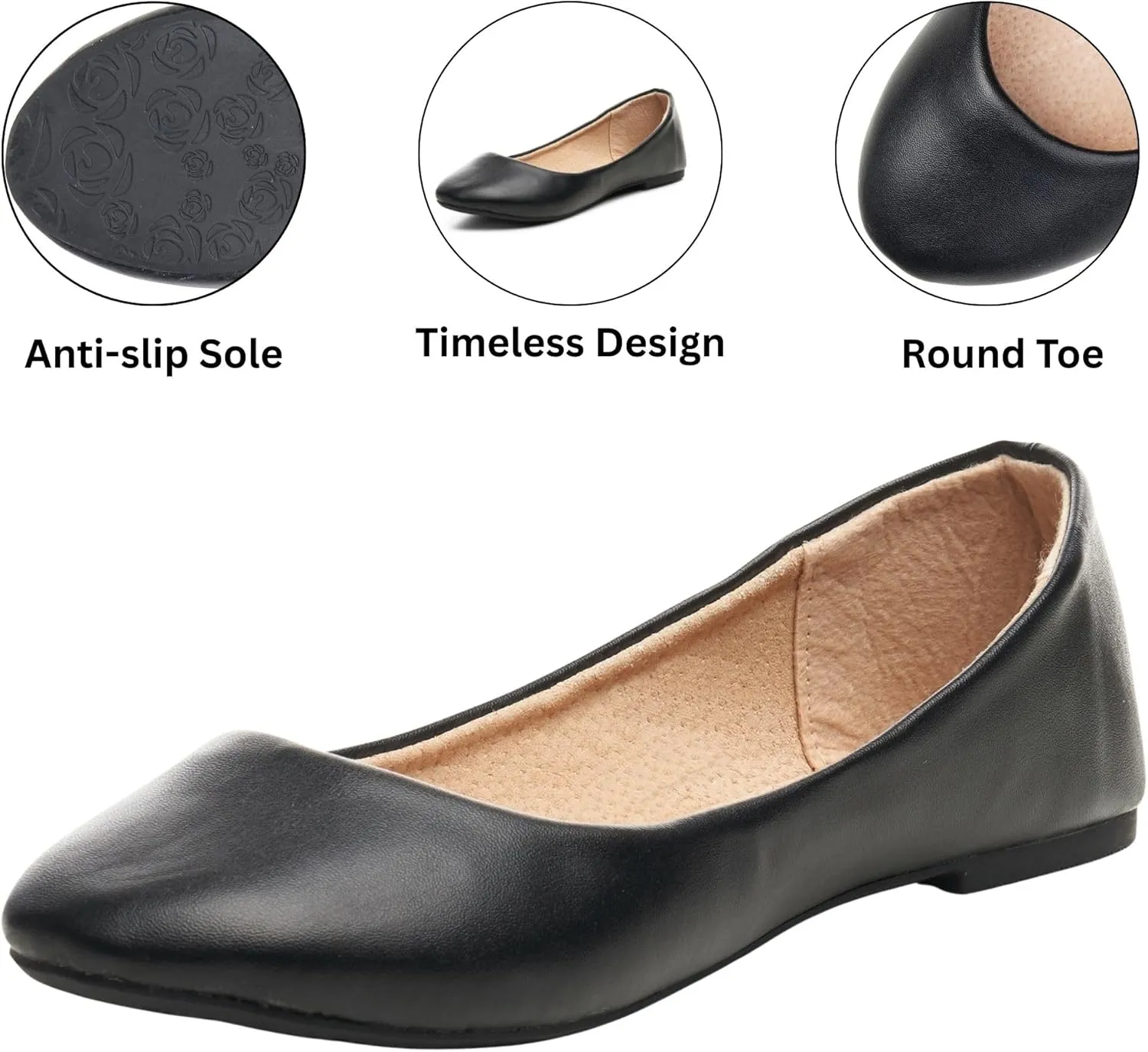Alpine Swiss Womens Pierina Round Toe Ballet Flats