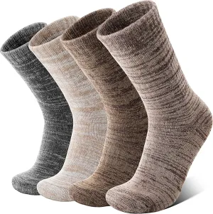 Anlisim Merino Wool Warm Boot Hiking Socks Thermal Extra Thick Winter Cozy Crew Comfy Cushioning Work Women Men Socks 4 Pairs
