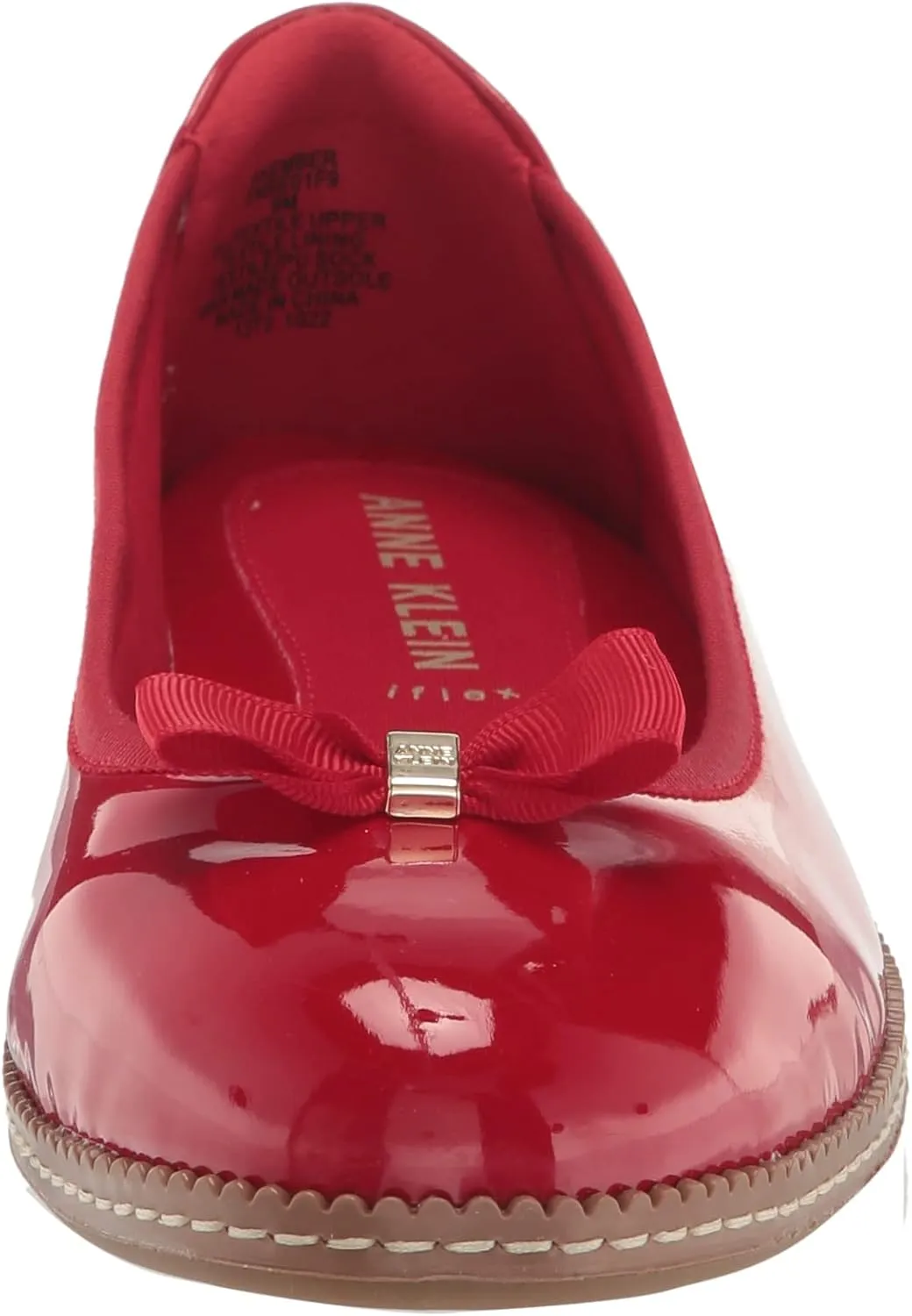Anne Klein Womens Ember Faux Leather Round Toe Ballet Flats