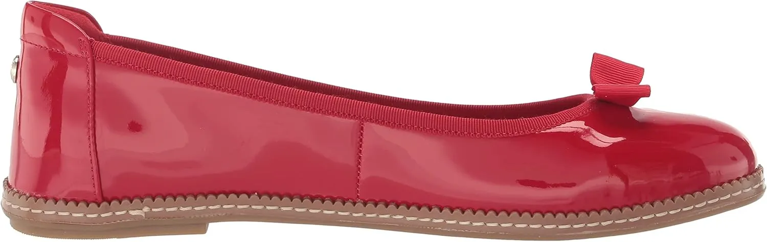 Anne Klein Womens Ember Faux Leather Round Toe Ballet Flats