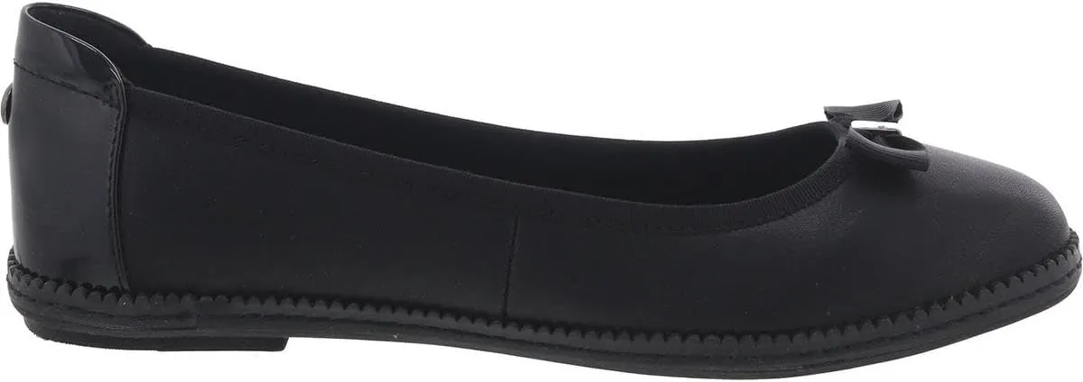 Anne Klein Womens Ember Faux Leather Round Toe Ballet Flats