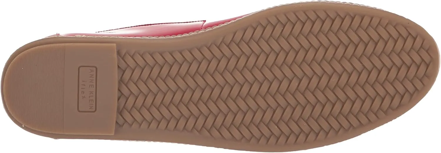 Anne Klein Womens Ember Faux Leather Round Toe Ballet Flats