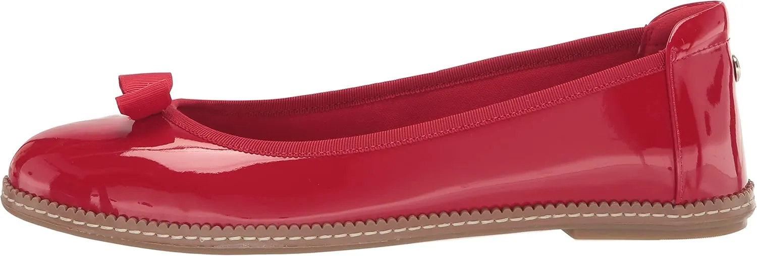 Anne Klein Womens Ember Faux Leather Round Toe Ballet Flats