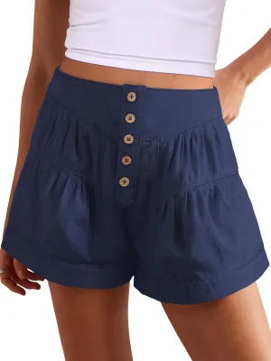 ANRABESS Women's Denim Shorts Summer Baggy High Waisted Flowy Wide Leg Buttons Pleated Casual Jean Shorts 2025 Fashion Skorts