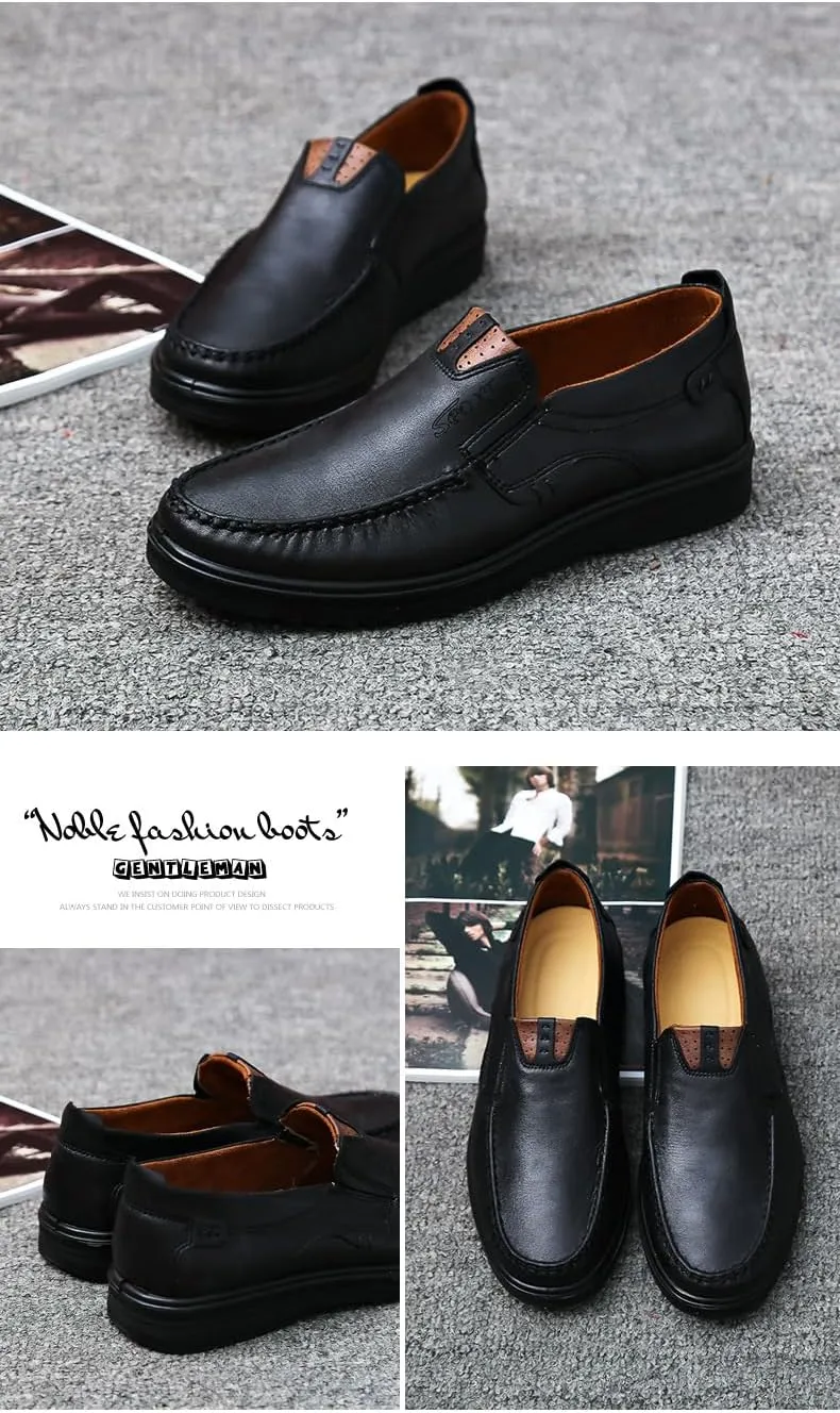 Asifn Men Casual Driving Shoes Leather Penny Loafers Slip Ons Outdoor Boat Walking Comfortable Walking Flats Breathable