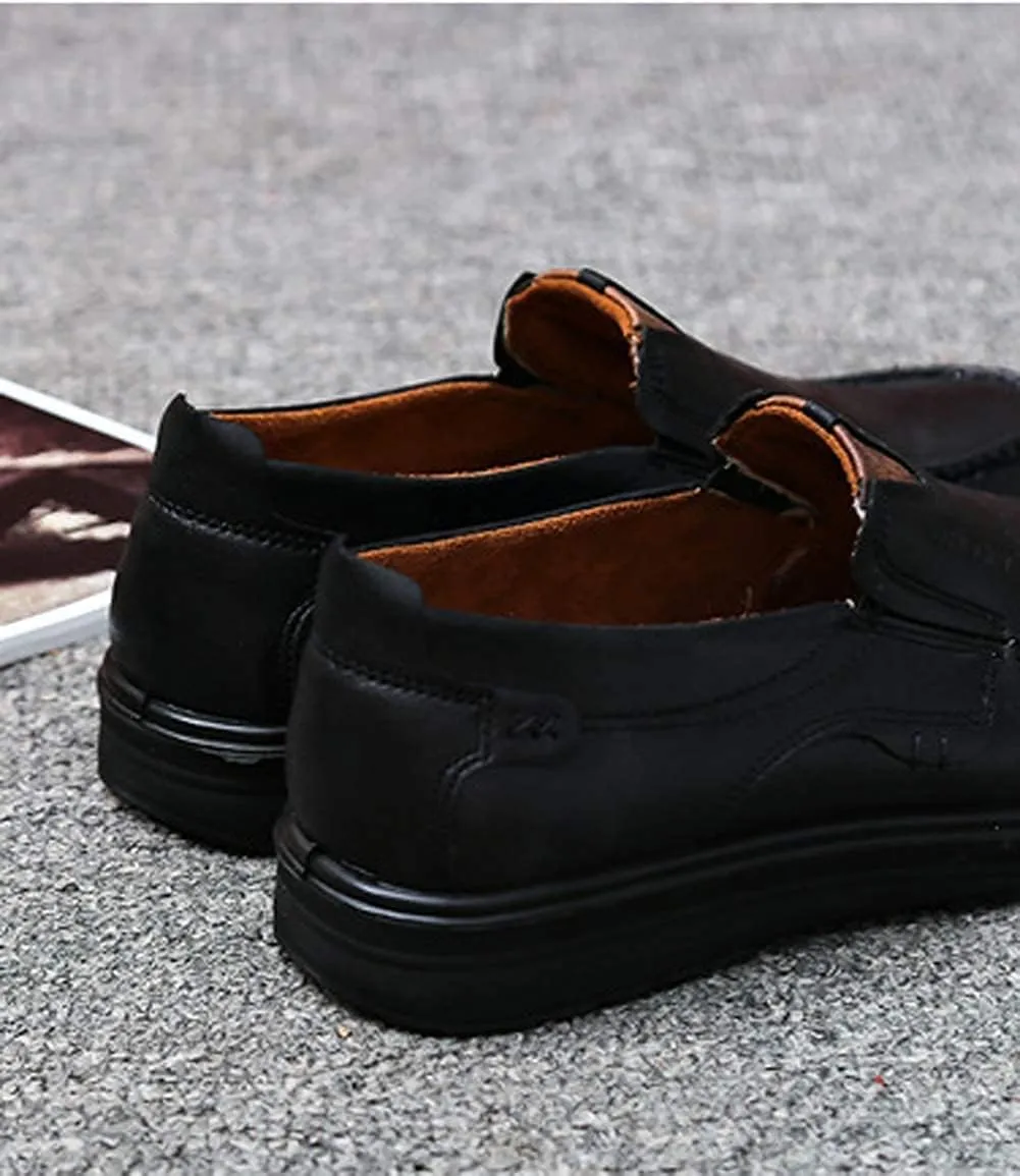 Asifn Men Casual Driving Shoes Leather Penny Loafers Slip Ons Outdoor Boat Walking Comfortable Walking Flats Breathable