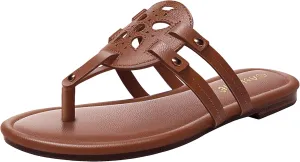 Athlefit Womens Flat Sandals Flip Flops Casual Slip on Comfortable Thong Beach Sandal for Women Dressy