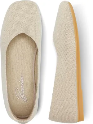 Bacia Women Flat Shoes Wide Toe Box Knit Ballet Flat Comfort Dressy Flat Shoes