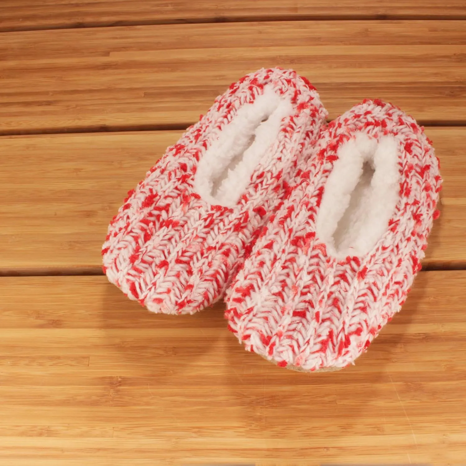 BambooMN Adult Women Soft Warm Cozy Fancy Yarn Slippers Non-Slip Lined Socks, Indoor Comfy House Travel Slippers