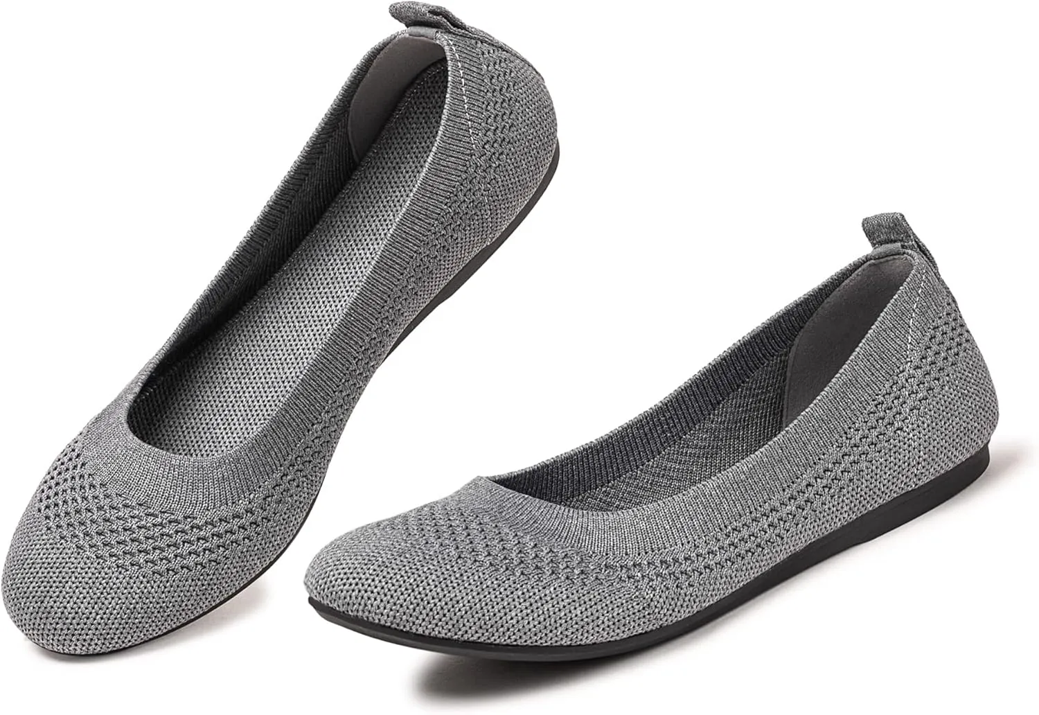 BEJINASH Ballet Flats for Women Soft Slip On Flat Shoes Knit Round Toe Work Flat Mesh Woman Walking Shoes Comfortable Casual
