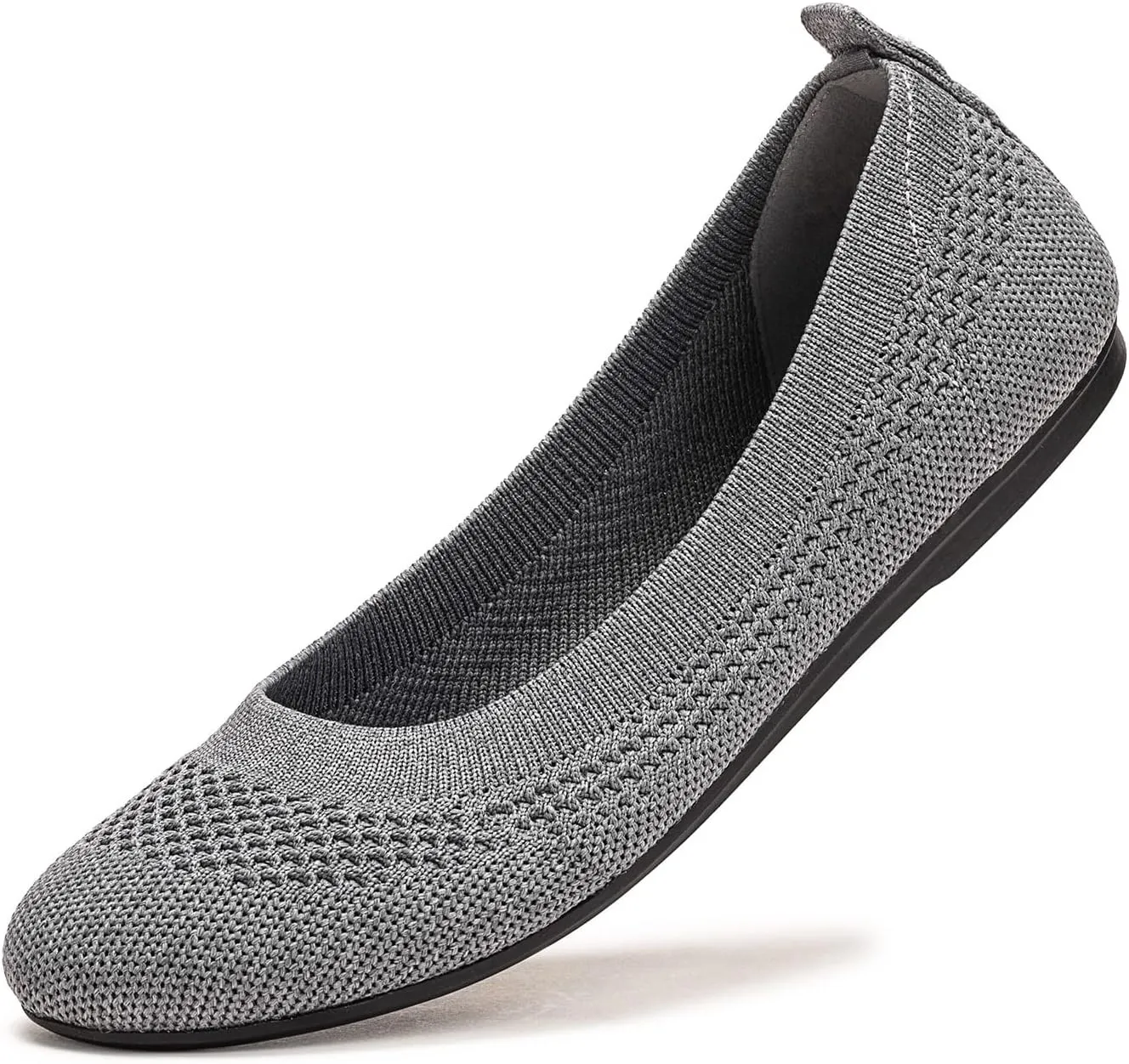 BEJINASH Ballet Flats for Women Soft Slip On Flat Shoes Knit Round Toe Work Flat Mesh Woman Walking Shoes Comfortable Casual