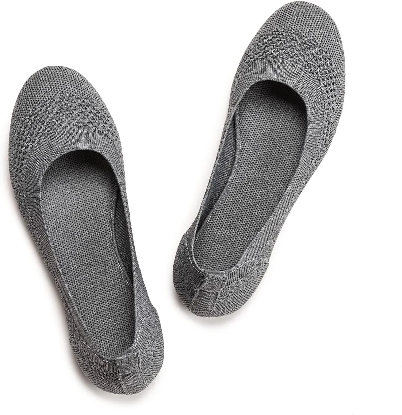 BEJINASH Ballet Flats for Women Soft Slip On Flat Shoes Knit Round Toe Work Flat Mesh Woman Walking Shoes Comfortable Casual