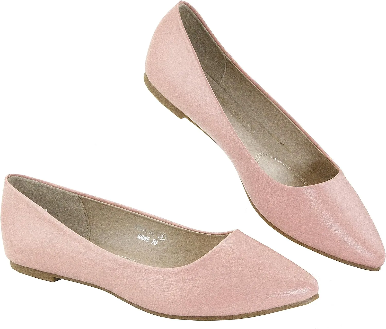 Bella Marie Angie Women's Classic Pointy Toe Ballet Flat Shoes