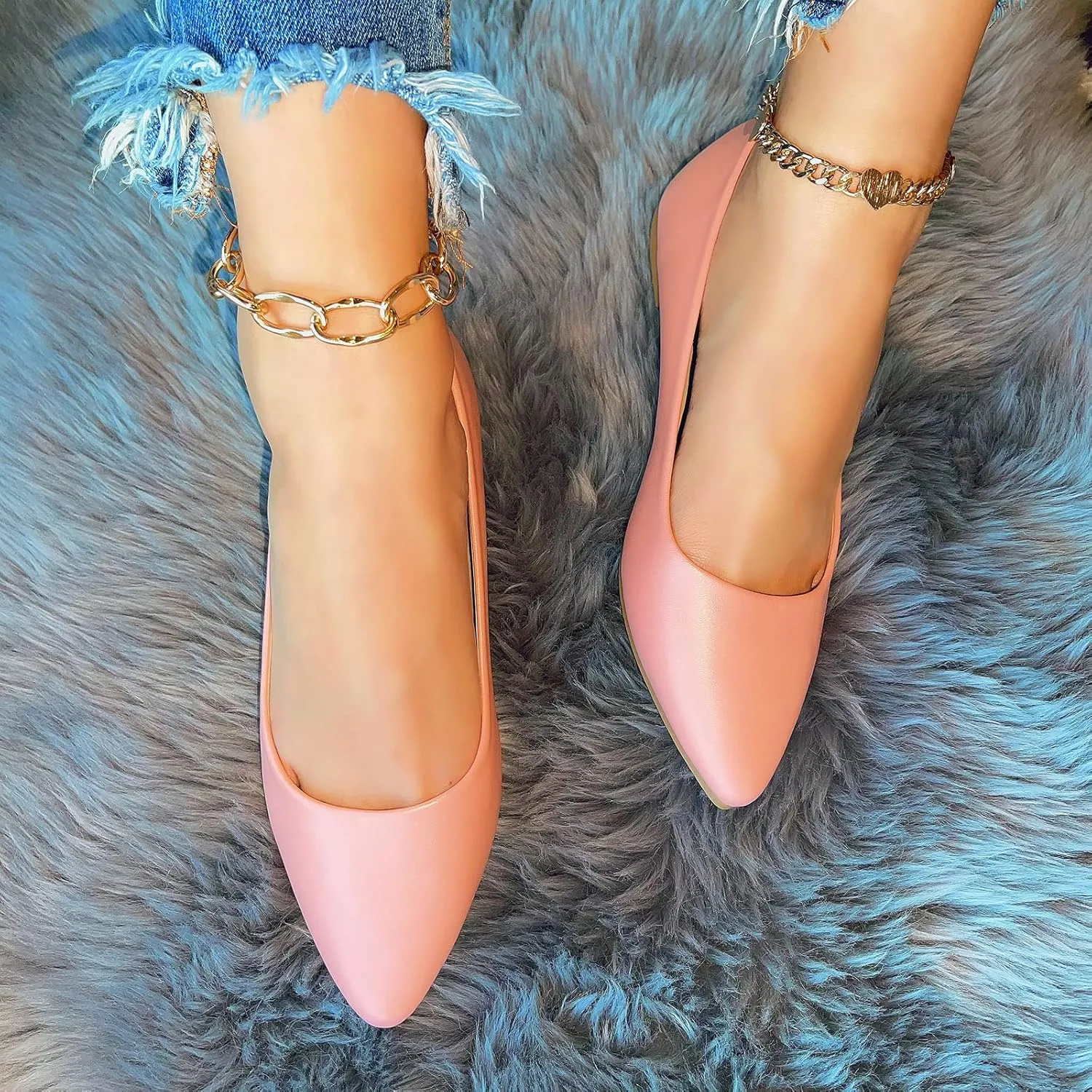 Bella Marie Angie Women's Classic Pointy Toe Ballet Flat Shoes