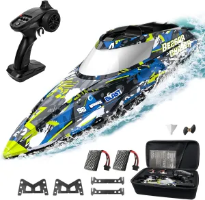BEZGAR TX123 Remote Control Boats - Fast Speed RC Boat 32  KPH with A Portable Suitcase for Lakes & Pools & Salt Water, Summer Toys for Adults and Ideal Gifts for Kids Boys Age 6 7 8-12 Years Old