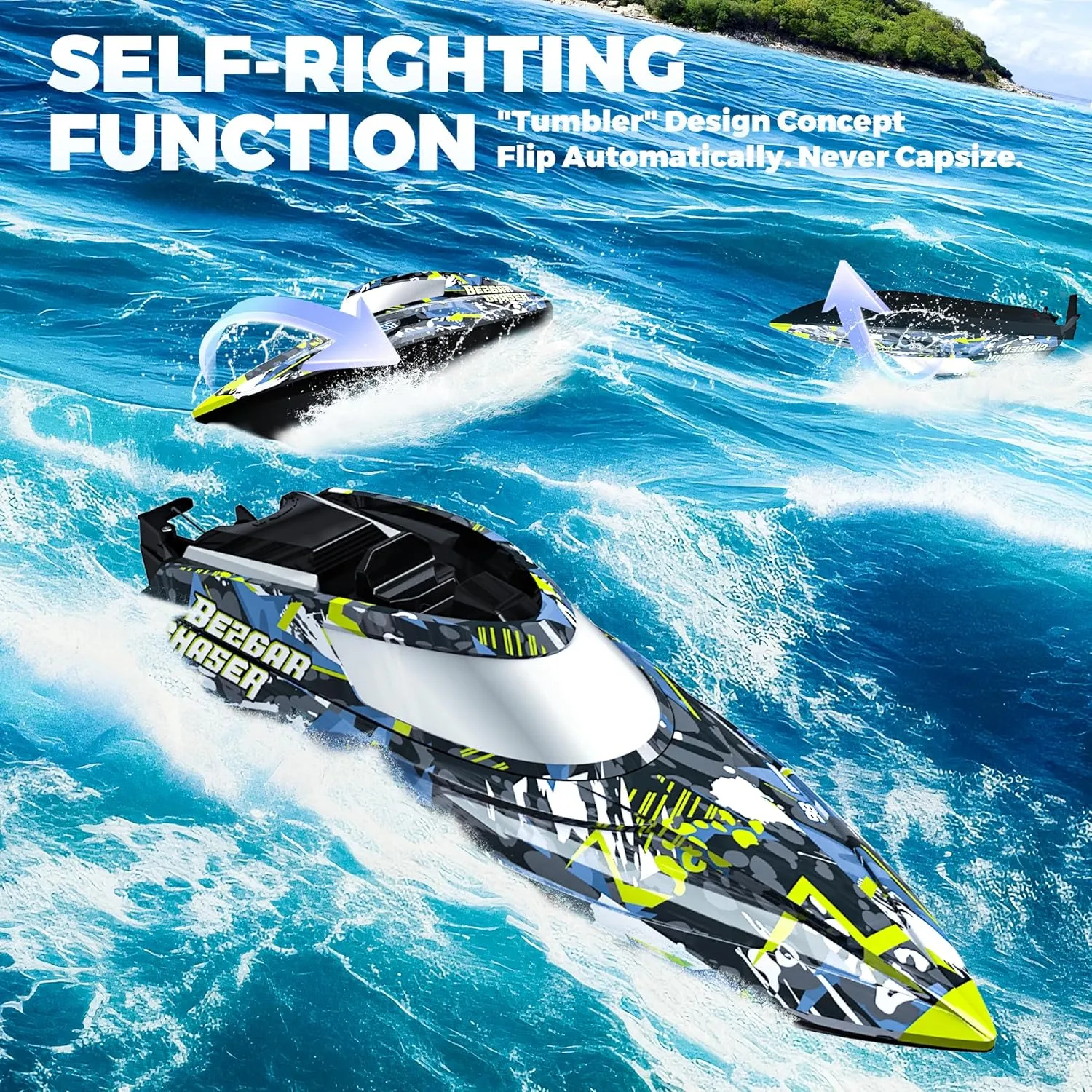 BEZGAR TX123 Remote Control Boats - Fast Speed RC Boat 32  KPH with A Portable Suitcase for Lakes & Pools & Salt Water, Summer Toys for Adults and Ideal Gifts for Kids Boys Age 6 7 8-12 Years Old