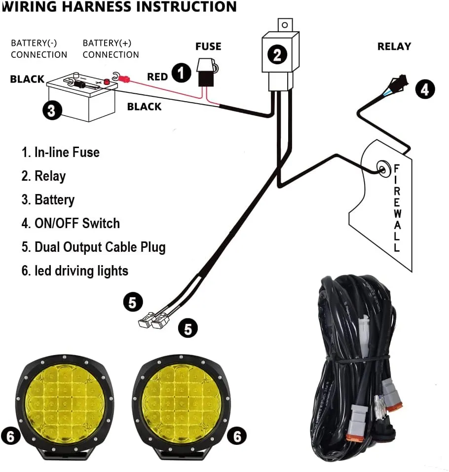 BIGLION.X 7Inch Round LED Amber Driving Offroad Lights 2PCS 210W 32000LM Amber Off road Lights LED Off Road Light Round Waterproof IP68 IP69K 12V 24V for Pickup Trucks SUV ATV UTV 4x4