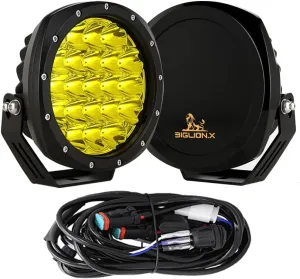BIGLION.X 7Inch Round LED Amber Driving Offroad Lights 2PCS 210W 32000LM Amber Off road Lights LED Off Road Light Round Waterproof IP68 IP69K 12V 24V for Pickup Trucks SUV ATV UTV 4x4
