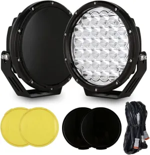 BIGLION.X 9 Inch Round LED Offroad Lights Pair 320W Amber Driving Lights Super Bright 48800LM Spot Lights Waterproof IP68 12V 24V for Pickup Trucks SUV UTV 4WD