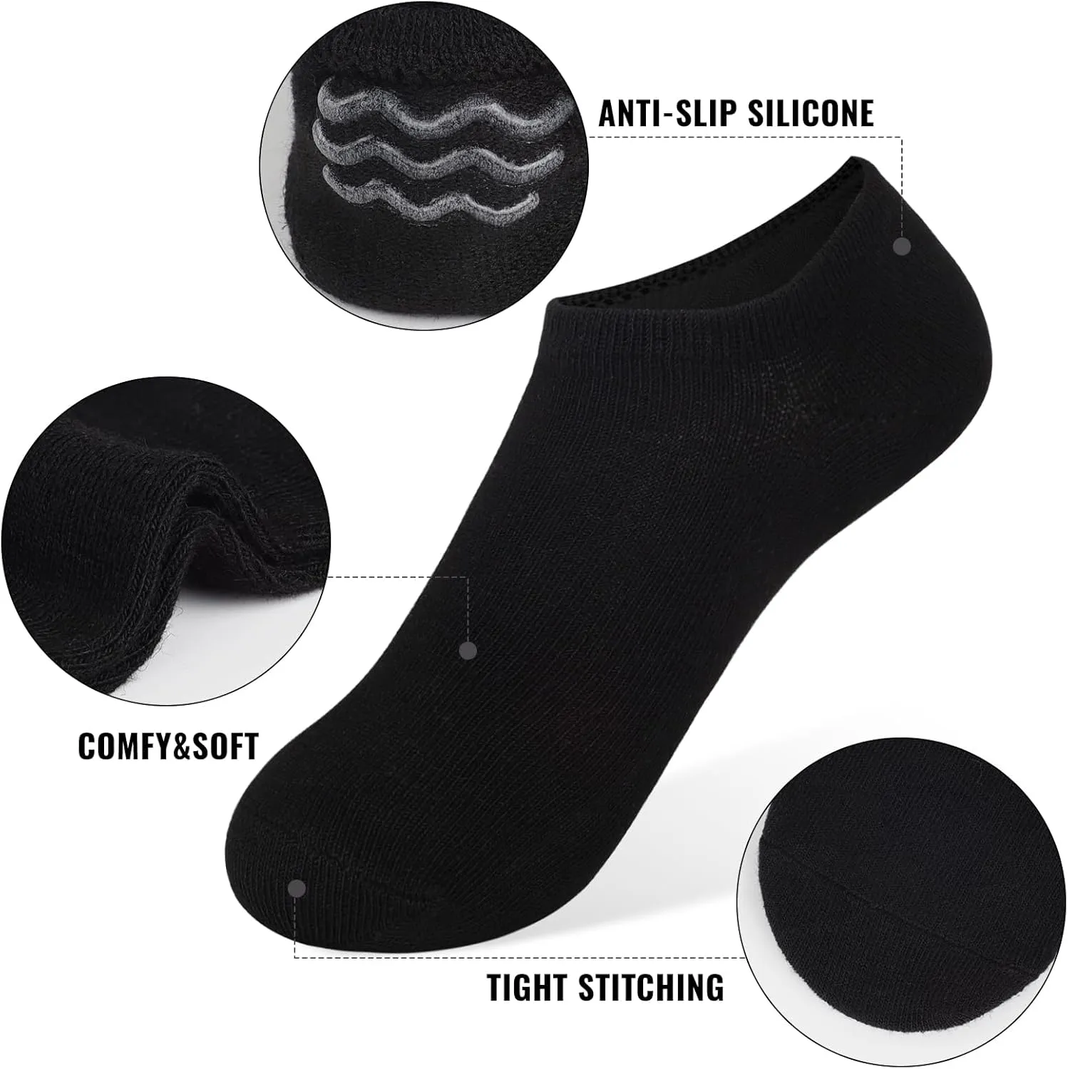 BOOPH 10 Pairs No Show Socks for Girls Boys Toddlers Anti-slip Low Cut Kids Socks 3-12 Years