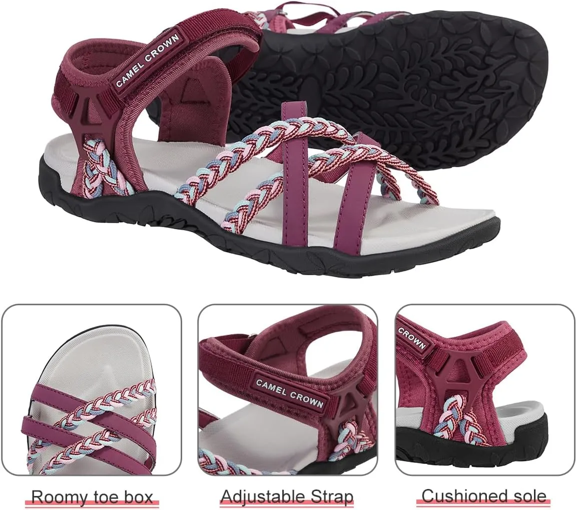 CAMEL CROWN Womens Waterproof Hiking Sandal Beach Sandals Comfortable for Walking Vacation Travel