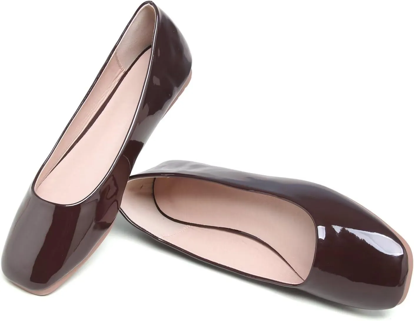 ChaiRong Zhou Women Square Toe Ballets Flats Comfort Slip On Walking Shoes for Driving