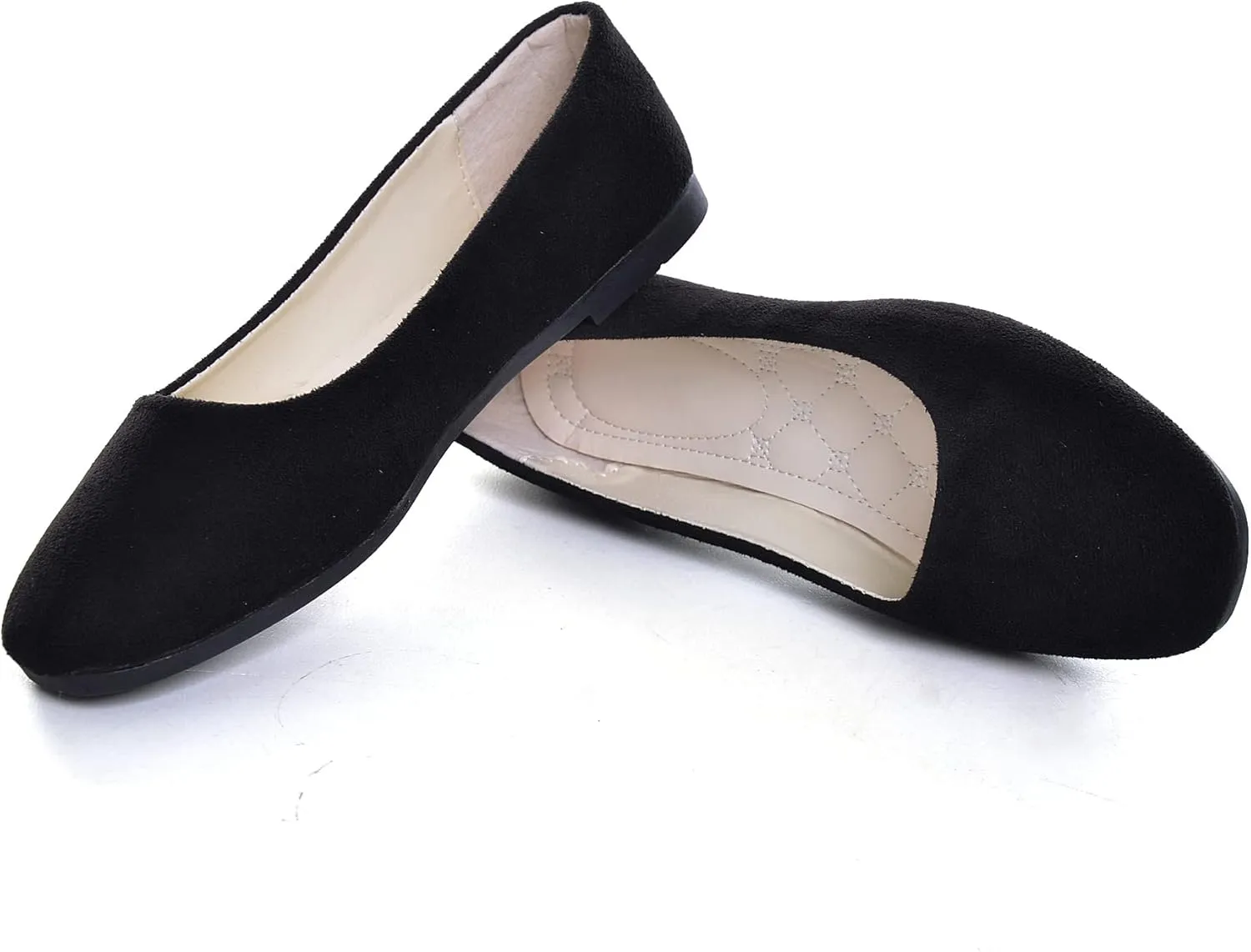 ChaiRong Zhou Women Square Toe Ballets Flats Comfort Slip On Walking Shoes for Driving