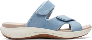 Clarks Women's Mira Ease Slide Sandal, Denim Blue Textile, 8.5