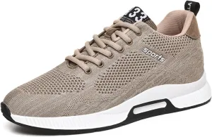 Couple Men's Elevator Shoes Men's Casual Mesh Trainers Lightweight Breathable Lace Up Sports Mens Sneaker Socks High