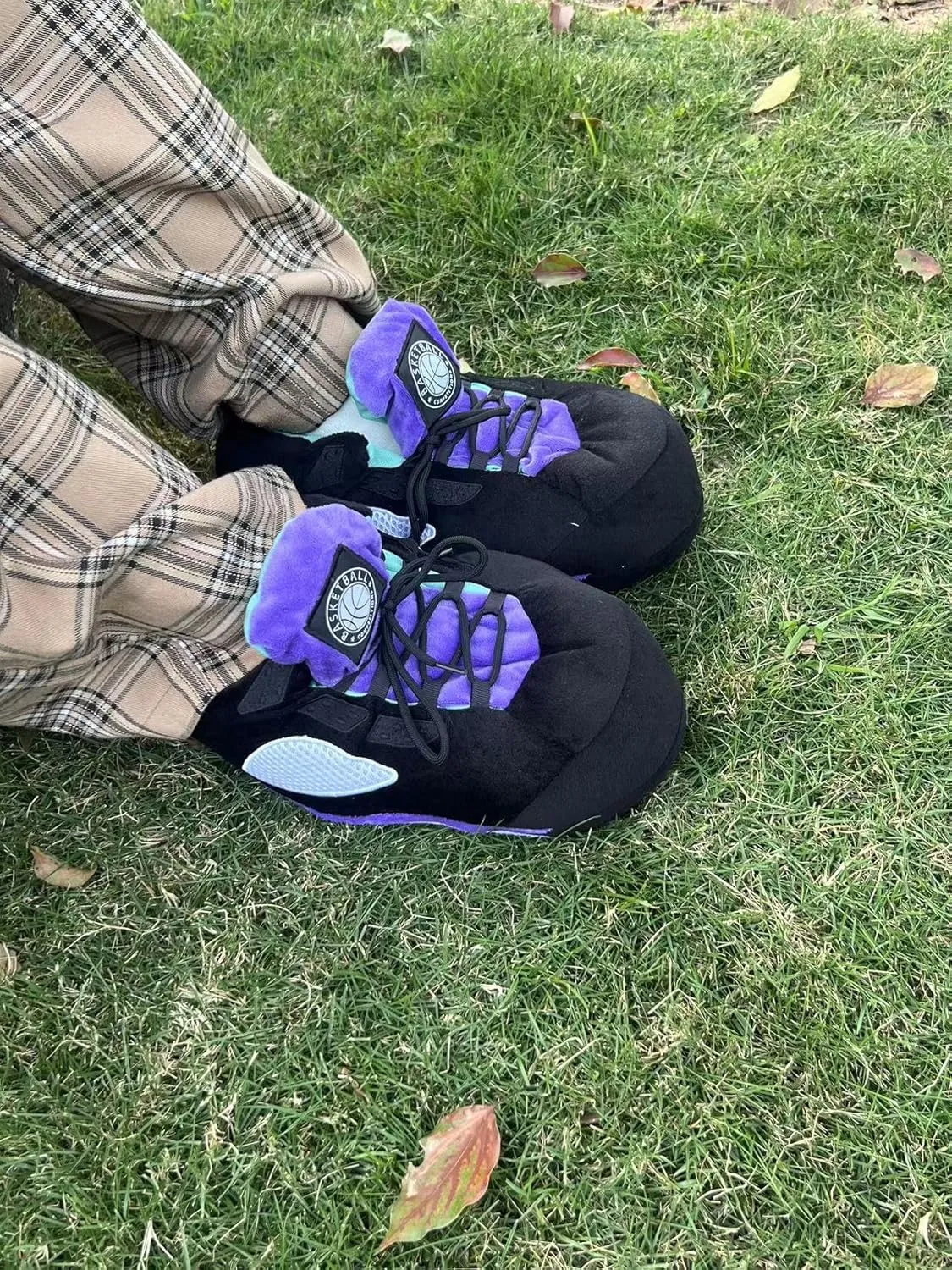 Cozy Unisex Sneaker Slippers - Trendy, Comfy Kicks for Indoors with Non-Slip Soles, Soft Plush & One-Size Fits Most