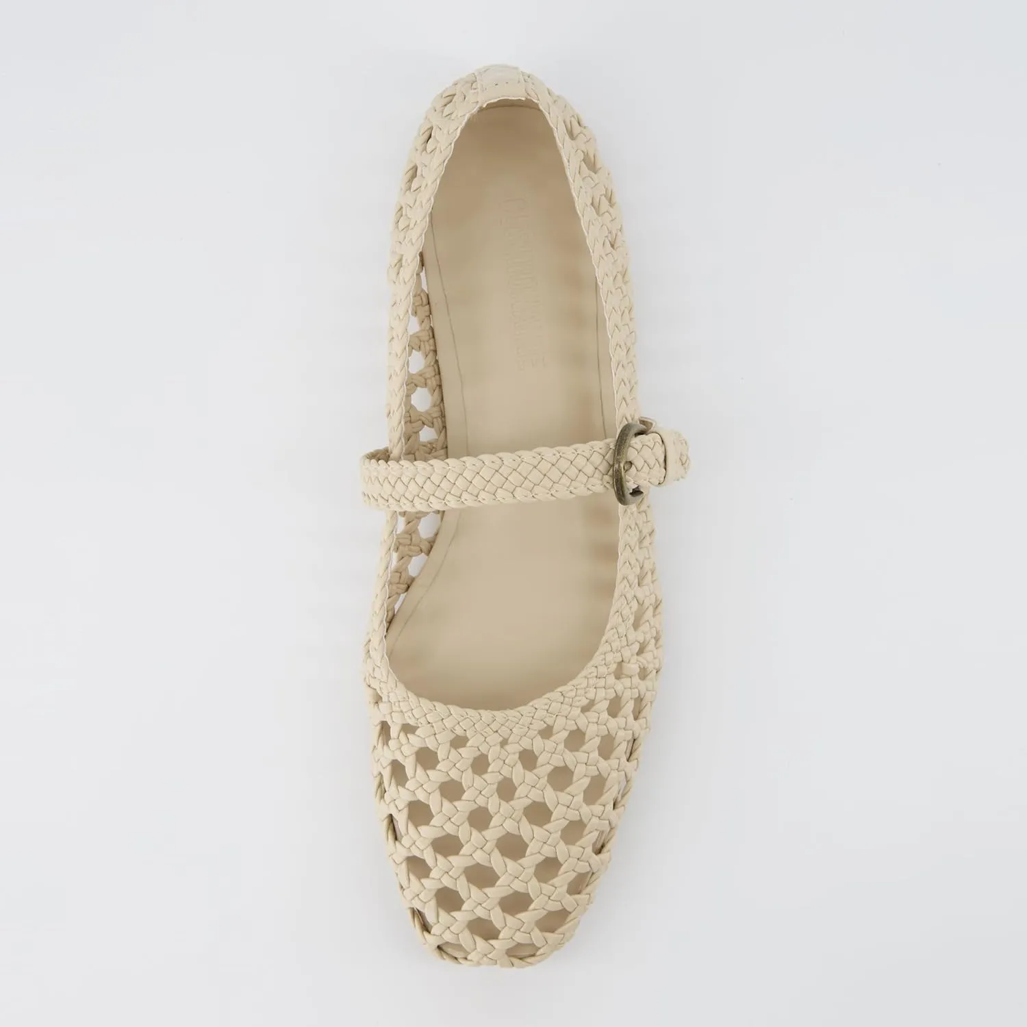 CUSHIONAIRE Weston Women’s Hand Woven Dressy Ballet Flats – Faux Leather Mary Jane with Adjustable Strap & Memory Foam