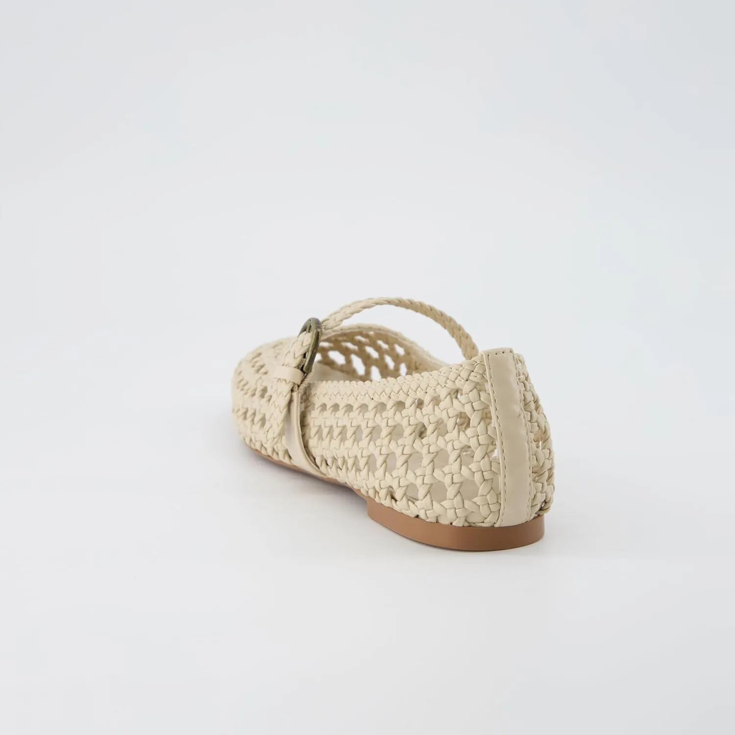 CUSHIONAIRE Weston Women’s Hand Woven Dressy Ballet Flats – Faux Leather Mary Jane with Adjustable Strap & Memory Foam