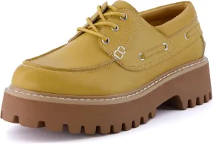 CUSHIONAIRE Women's Beam Chunky Boat Loafer  Memory Foam, Wide Widths Available