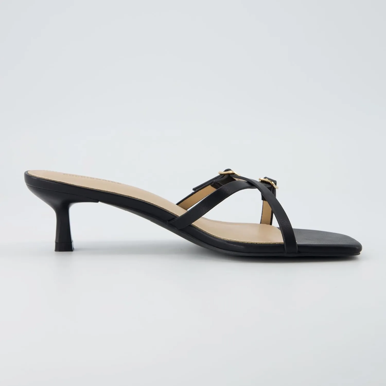 CUSHIONAIRE Women's Milan Kitten Heel Sandals  Memory Foam, Wide Widths Available