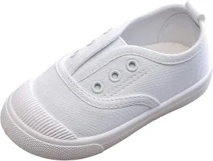 DADAWEN Boy's Girl's Canvas Light Weight Slip-On Sneakers Running Shoe
