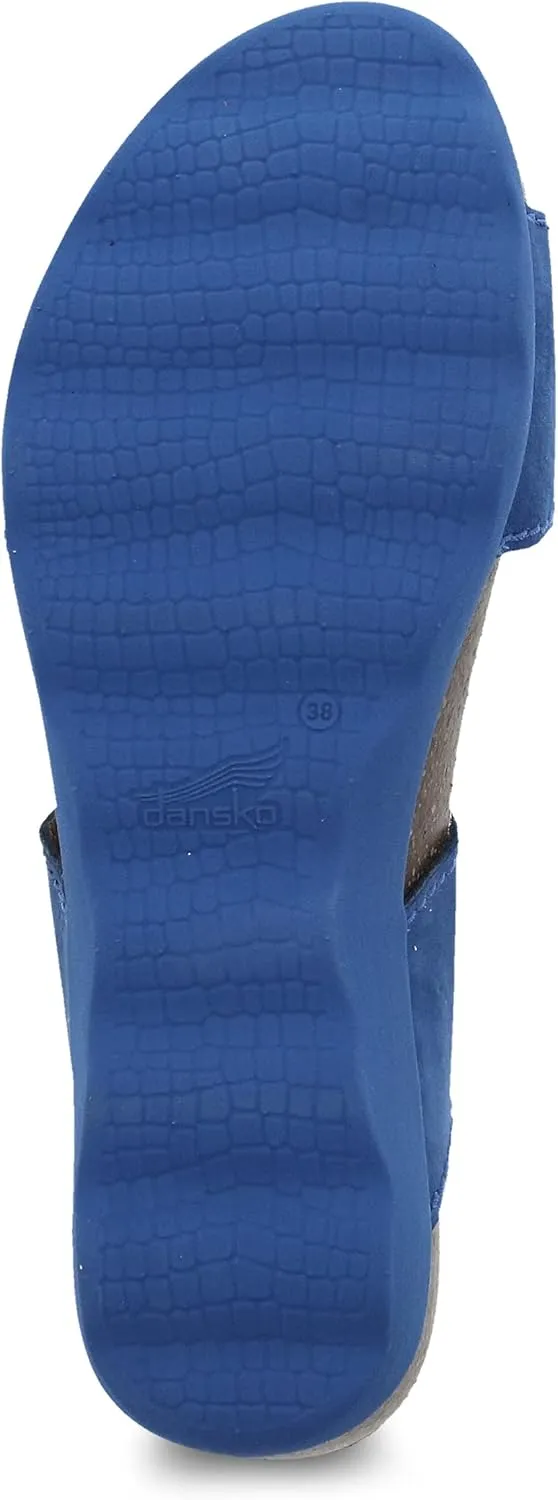 Dansko Maddy Slip-On Wedge Sandal for Women –Comfortable Wedge Shoes with Arch Support –Fully Adjustable Straps with Hook & Loop Closure–Versatile Casual to Dressy Footwear –Lightweight Rubber Outsole