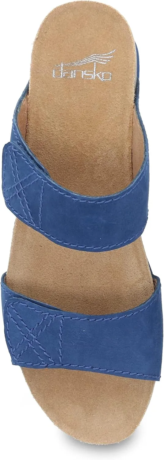Dansko Maddy Slip-On Wedge Sandal for Women –Comfortable Wedge Shoes with Arch Support –Fully Adjustable Straps with Hook & Loop Closure–Versatile Casual to Dressy Footwear –Lightweight Rubber Outsole