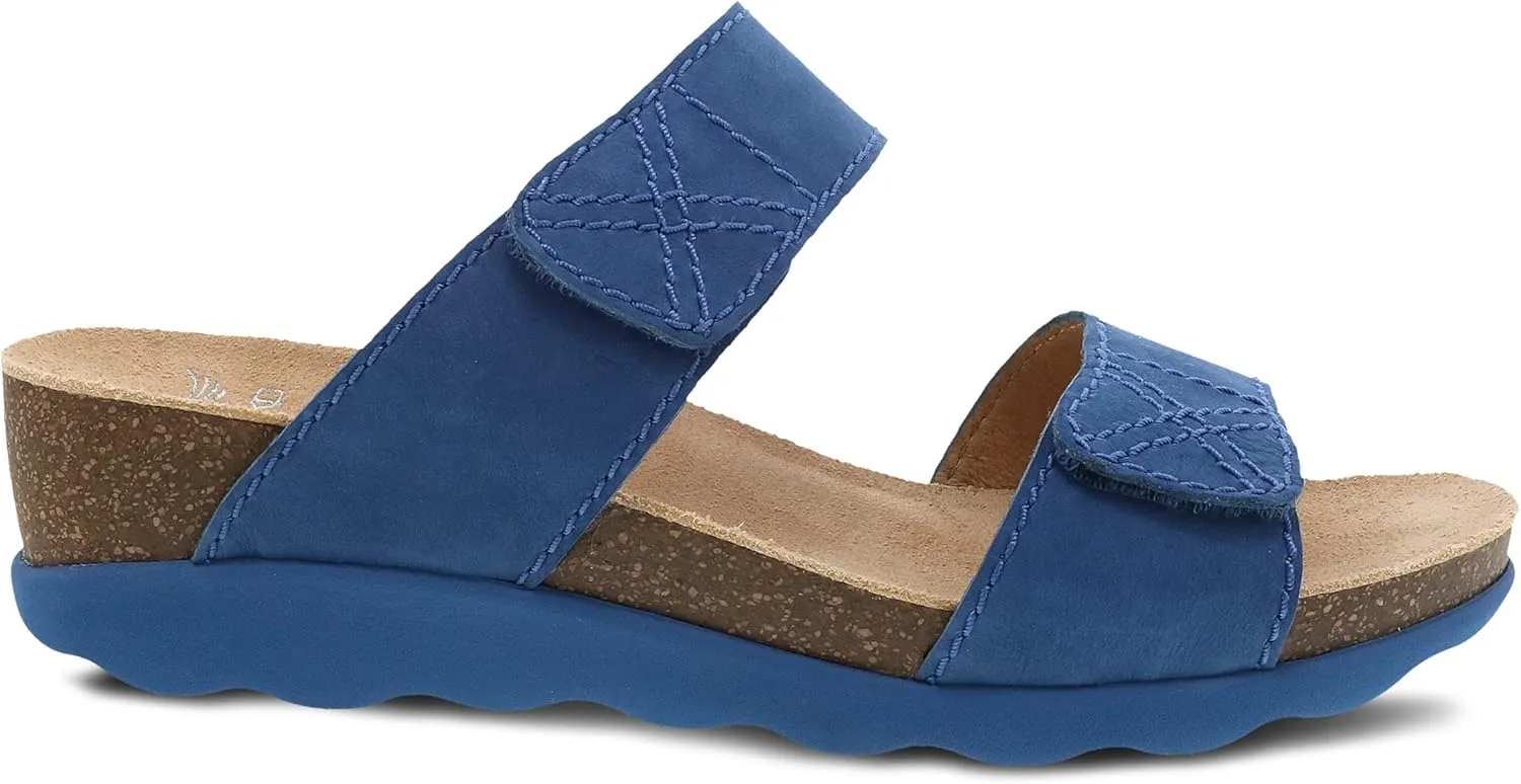Dansko Maddy Slip-On Wedge Sandal for Women –Comfortable Wedge Shoes with Arch Support –Fully Adjustable Straps with Hook & Loop Closure–Versatile Casual to Dressy Footwear –Lightweight Rubber Outsole