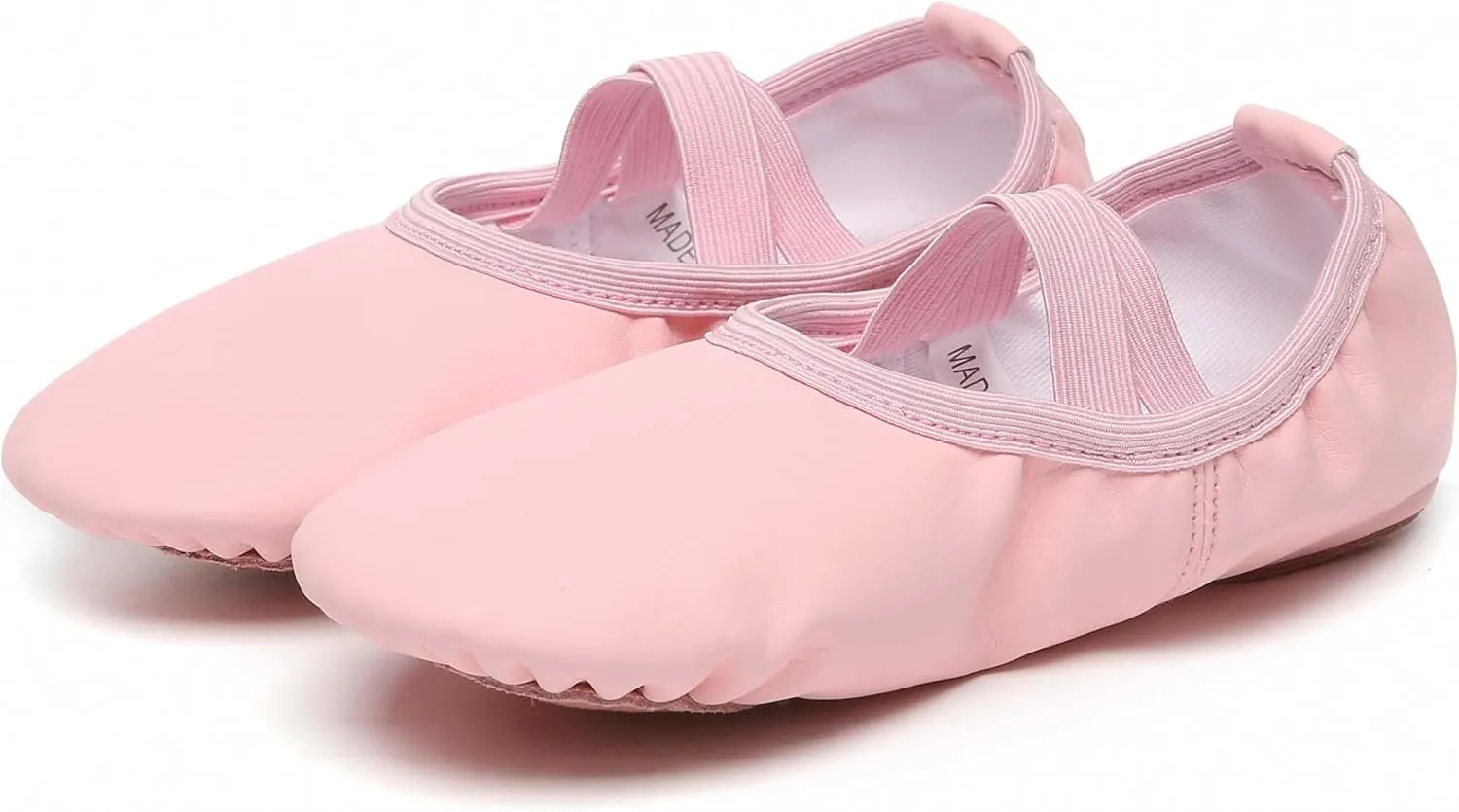 Danzcue Ballet Shoes for Girls-Soft Canvas/PU Leather Dance Slippers with Non-Slip Soles, Ideal Ballet Flats for Toddlers and Kids