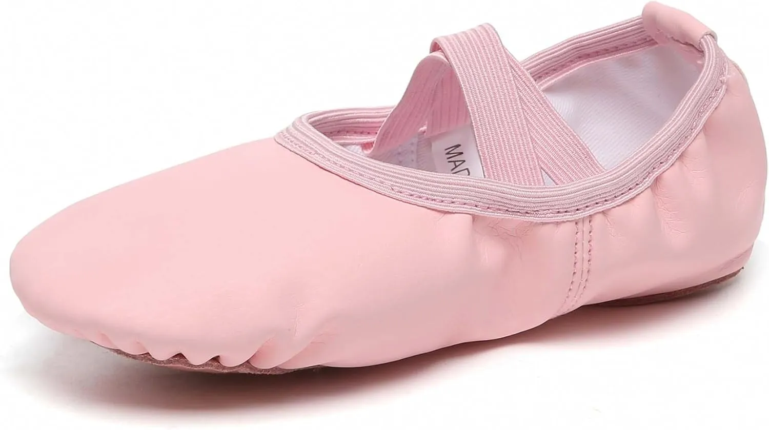 Danzcue Ballet Shoes for Girls-Soft Canvas/PU Leather Dance Slippers with Non-Slip Soles, Ideal Ballet Flats for Toddlers and Kids
