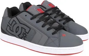 DC Men's Net Skate Shoe, Grey/Black/RED, 10.5