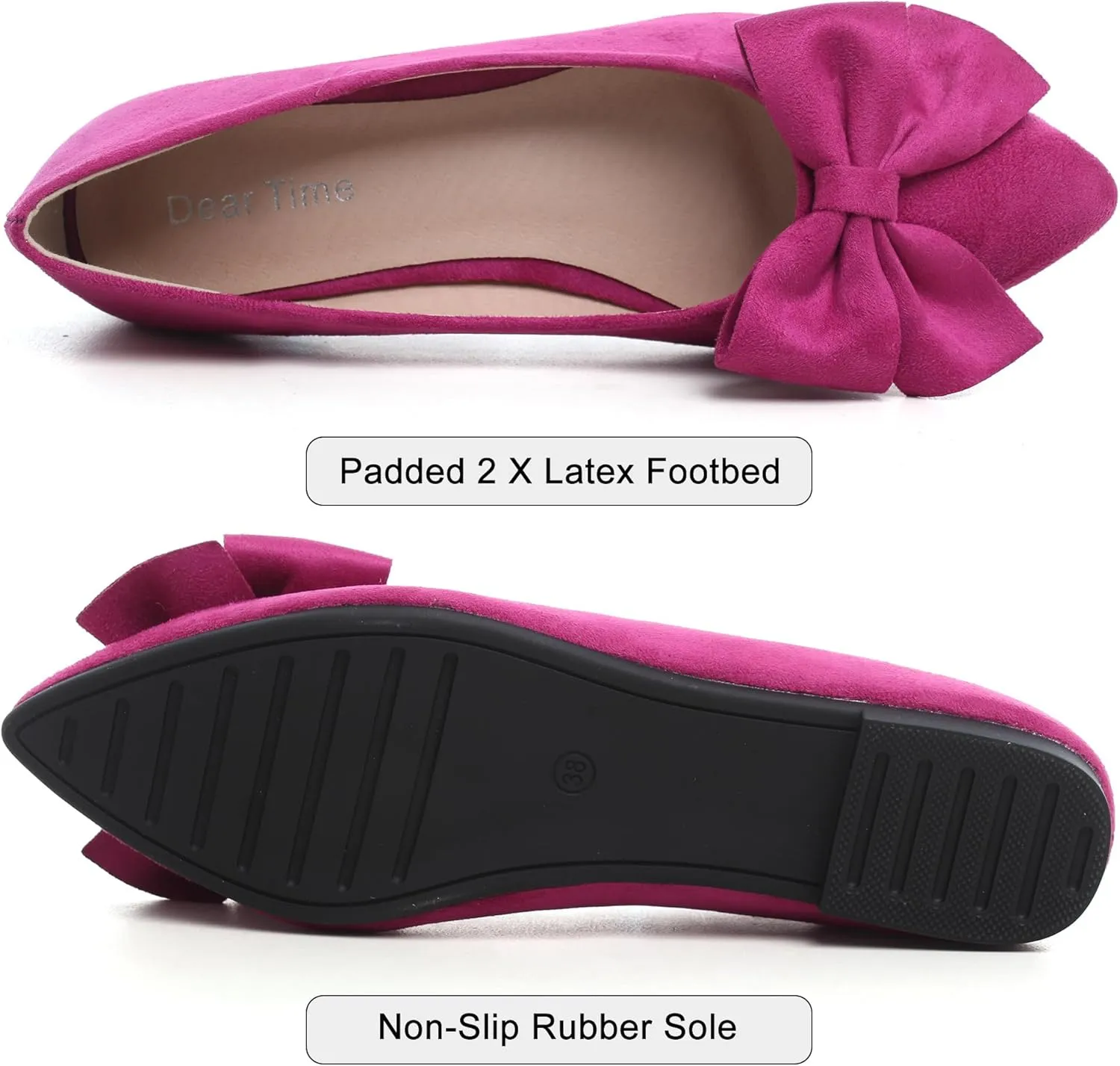 Dear Time Women's Ballet Flats Dress Ballet Shoes Slip on for Office Work Comfortable Shoes
