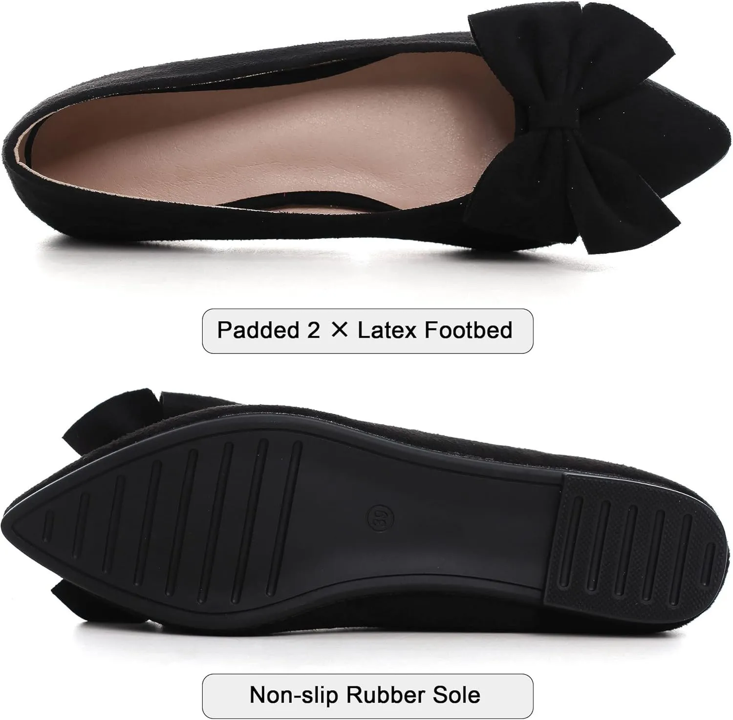 Dear Time Women's Ballet Flats Dress Ballet Shoes Slip on for Office Work Comfortable Shoes
