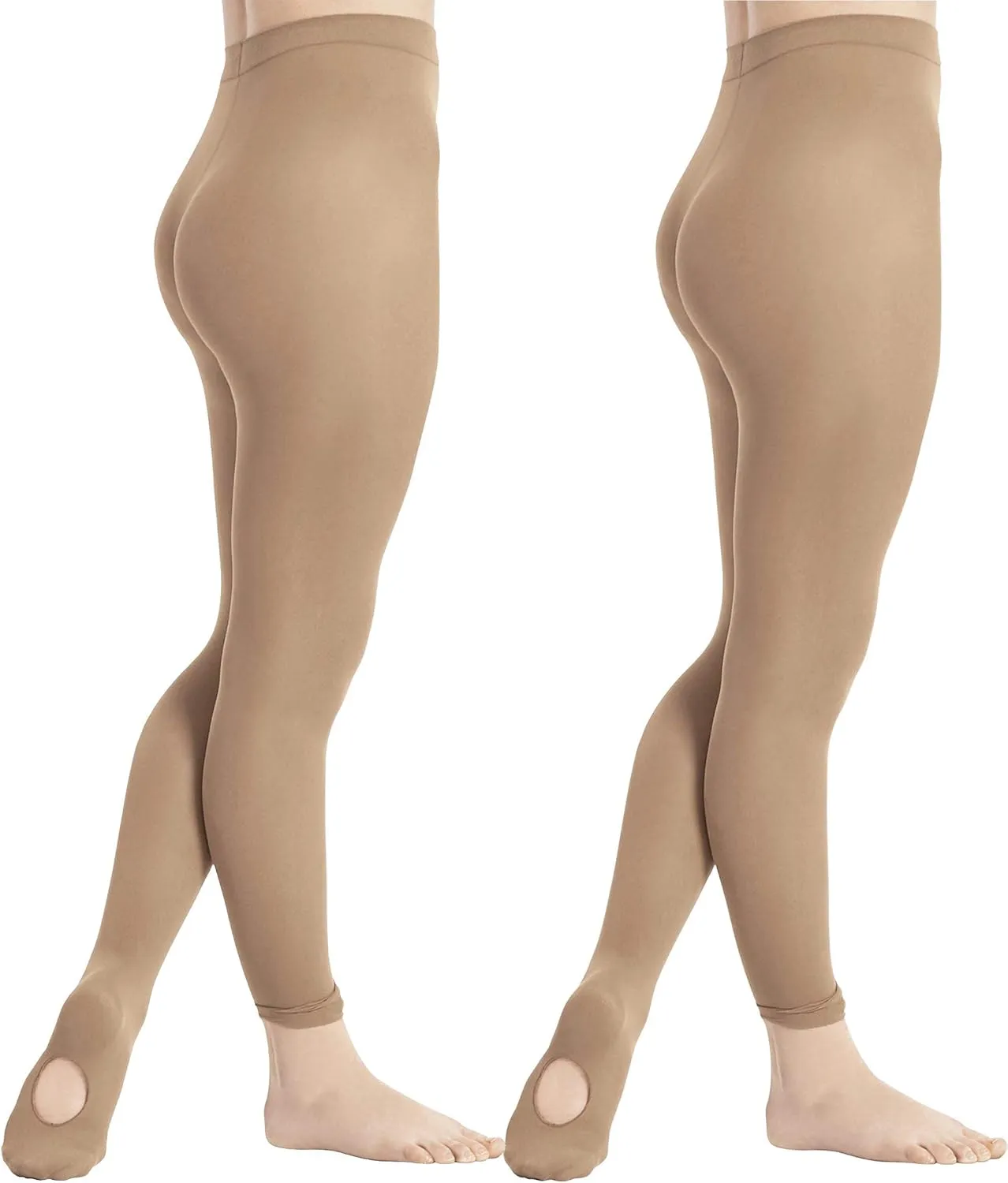 DIPUG 1/2/3 Pairs Girls' Convertible Ballet Tights/Soft Transition Dance Tight(Toddler/Kids)